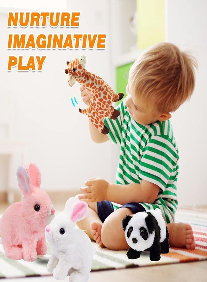 SELOME Hopping Walking Bunny Toy with Sounds, Jumping Rabbit Wiggling Ears, Twitching Mouth and Nose, Educational Interactive Bunny Rabbit Toy for Baby Kids - Image 3